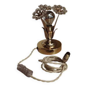 Lampe fleurs en dorure - italienne