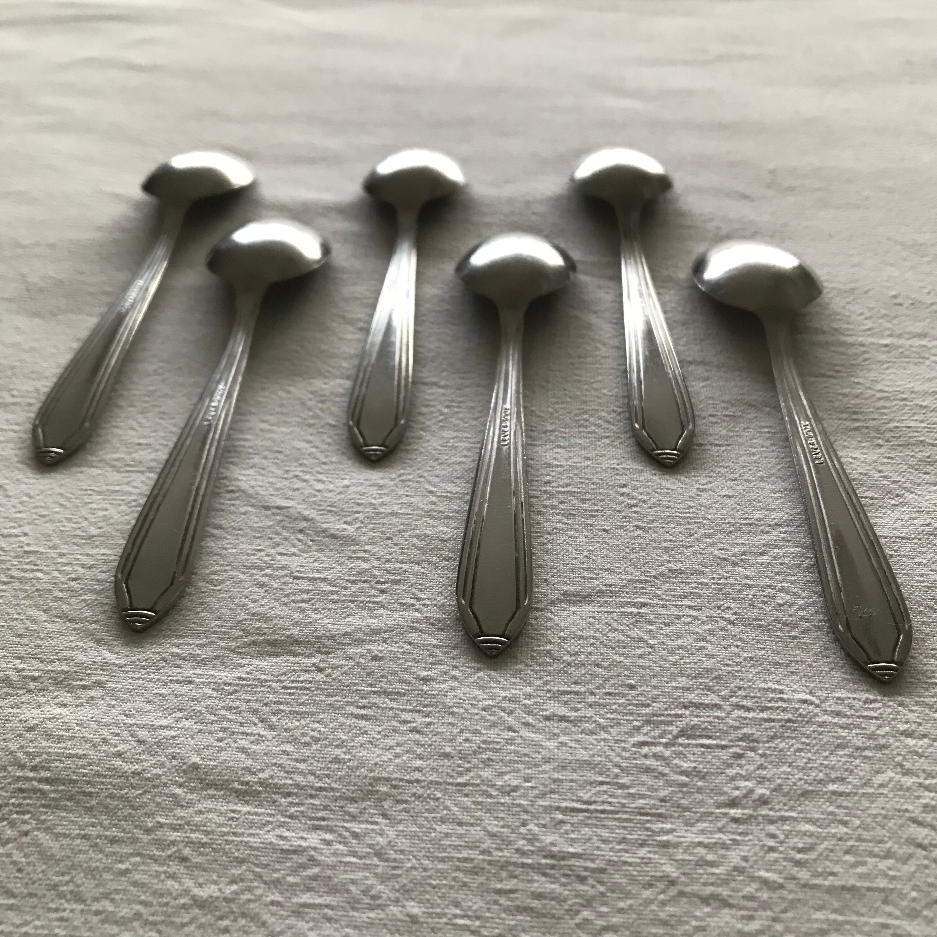 Series of 6 vintage stainless steel spoons