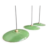 Three enamelled sheet metal suspensions