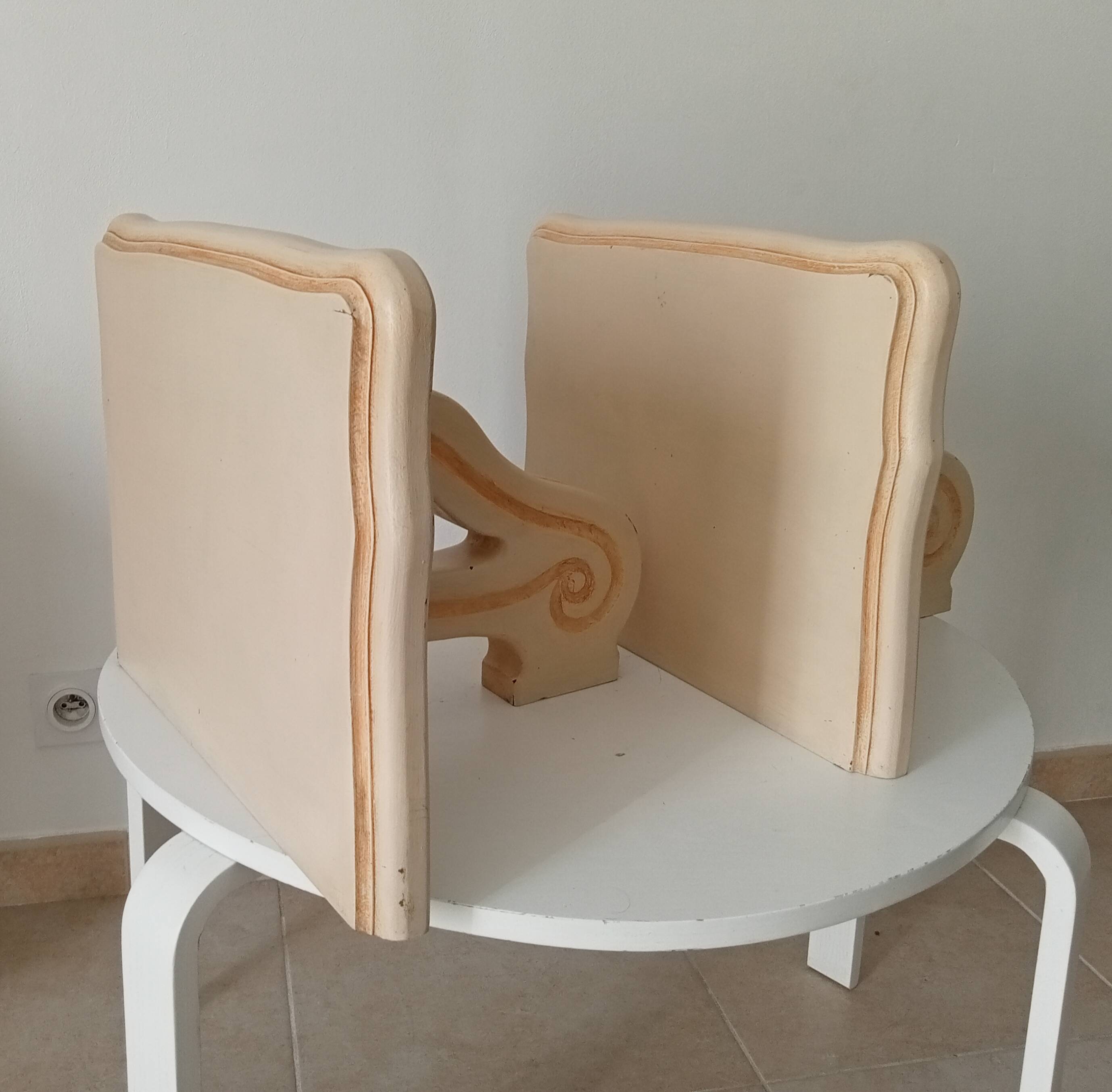 Vintage solid oak wall-mounted console shelf