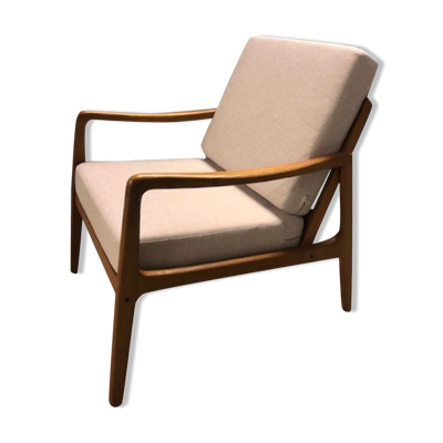 Fauteuil en teck danois du milieu du siècle par Ole Wanscher FD-109