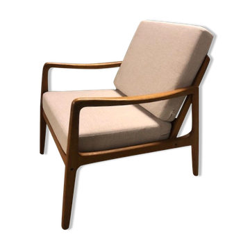 Fauteuil en teck danois du milieu du siècle par Ole Wanscher FD-109
