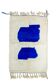 Tapis berbère marocain moderne bleu Klein et blanc