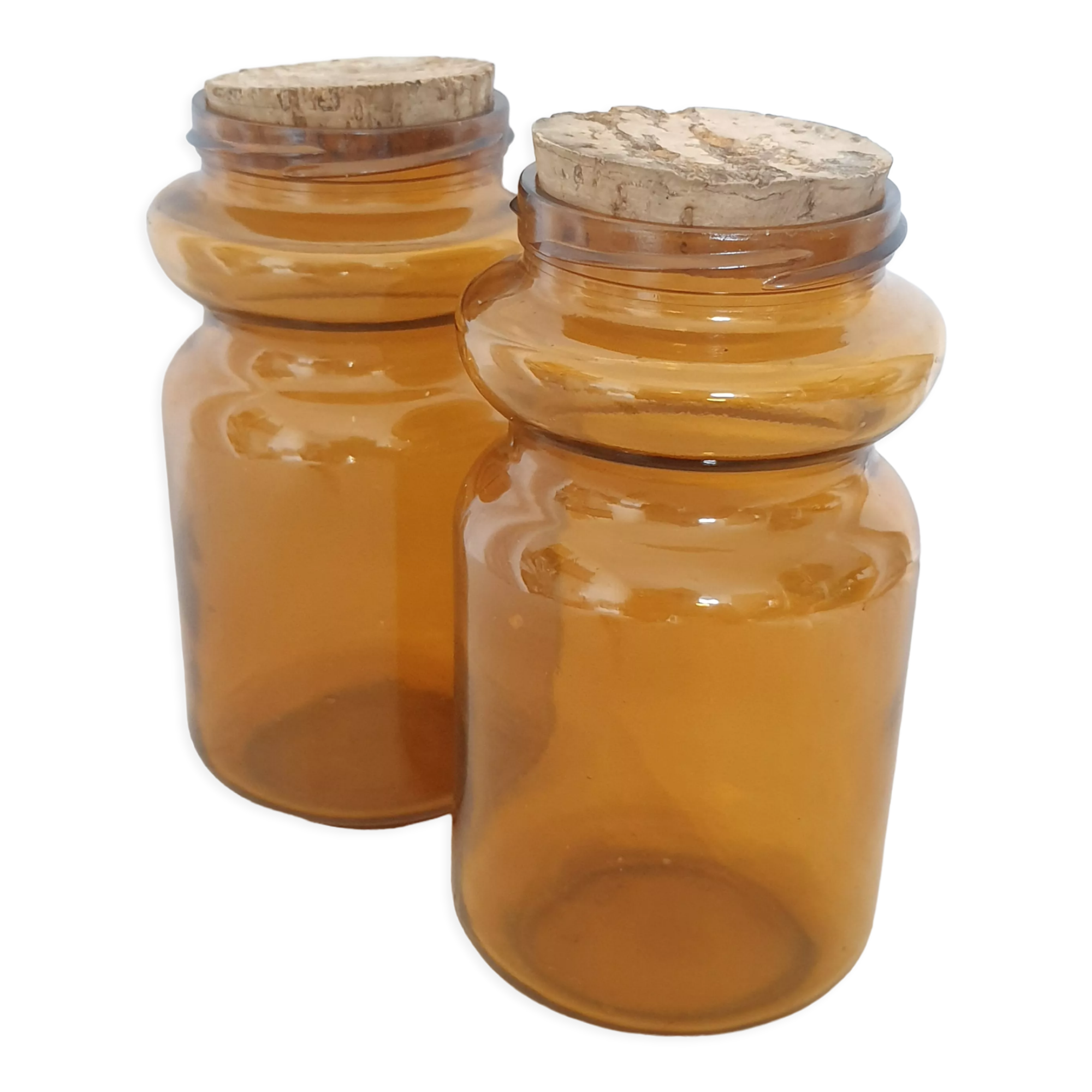Glass jars with cork lid
