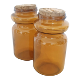 Glass jars with cork lid