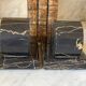 Pair of Portoro marble bookends