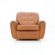 Fauteuil vintage marron clair en cuir 1970s