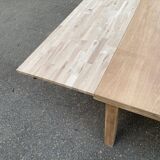 Renovated extendable farmhouse dining table in solid oak from the 19th century, 250-350.