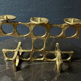 Brass chandelier handcrafted by Heinz Goll, brutalist, Austria 1970.