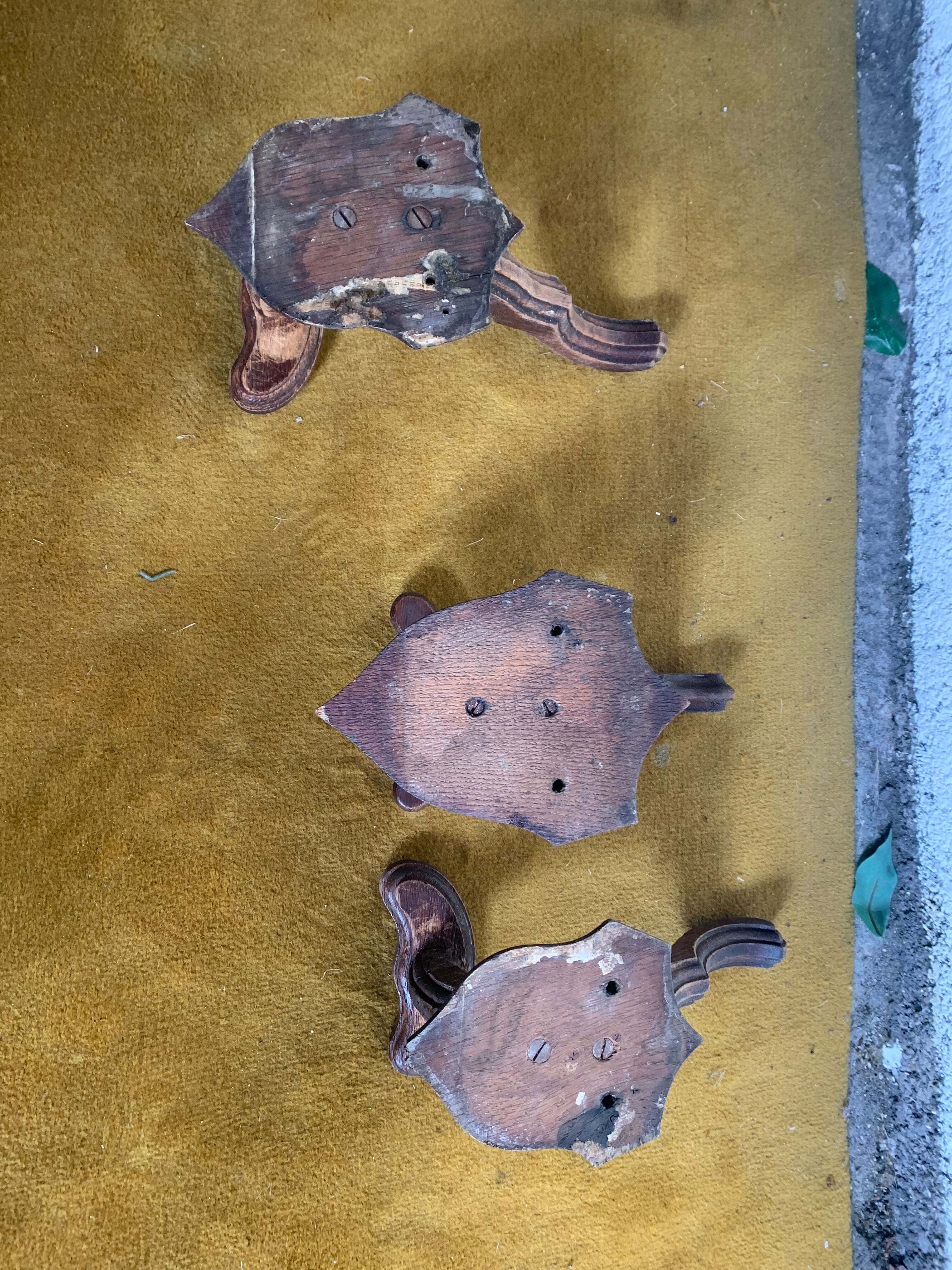 Trio de patères ancienne