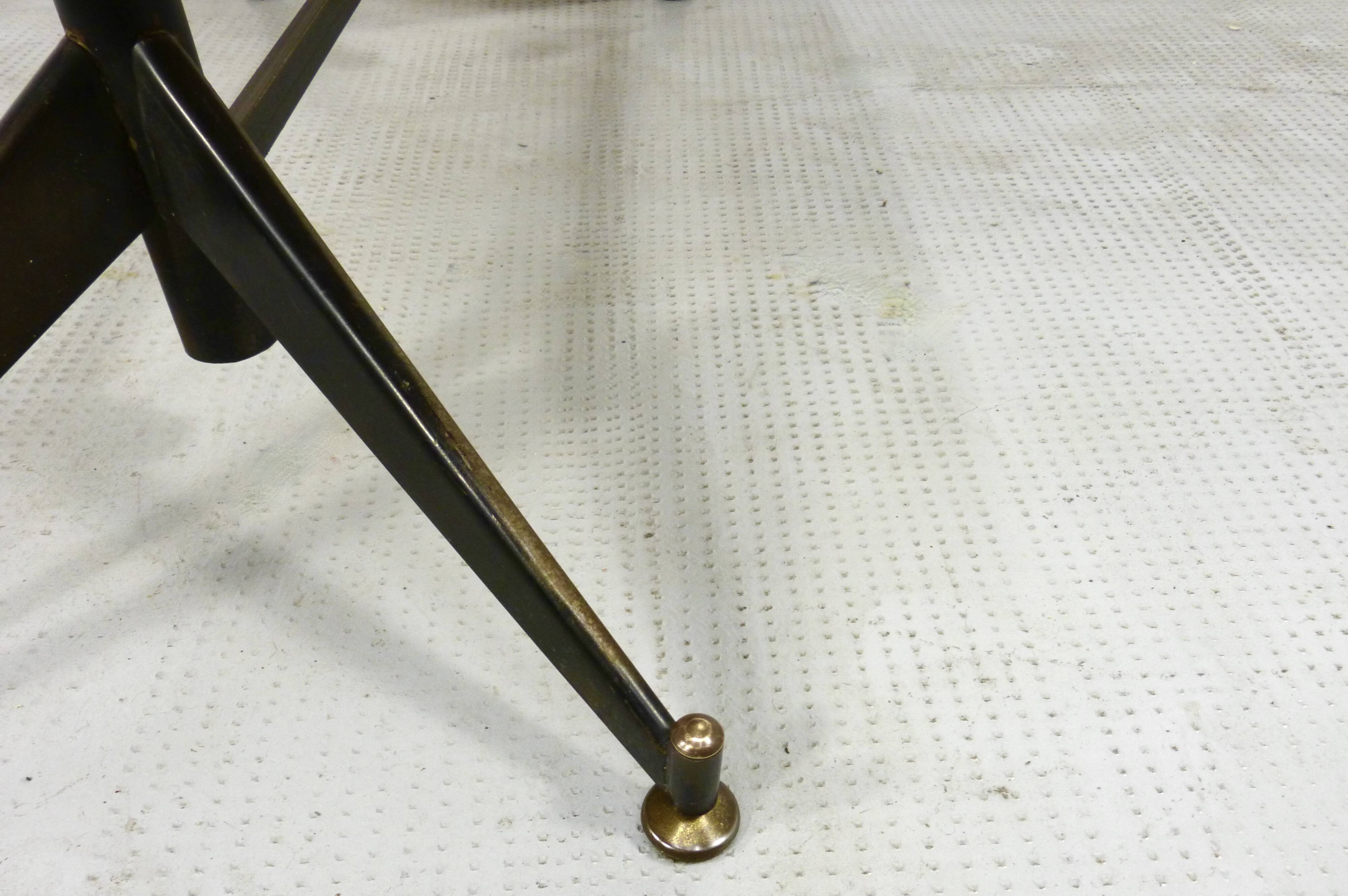 Midcentury Italian Steel And Marble Coffee Table.