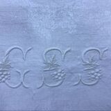 Set of 12 vintage white napkins with lilacs, monogrammed GSS.