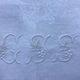 Set of 12 vintage white napkins with lilacs, monogrammed GSS.