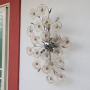 Large Size Gold and Transparent Murano Glass Wall light or Ceiling Light Fl