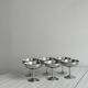 6 Letang Remy shiny stainless steel footed bowls.