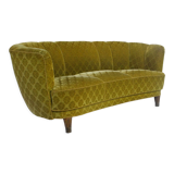 1950s Mid Century Gold Banana Sofa, Denmark