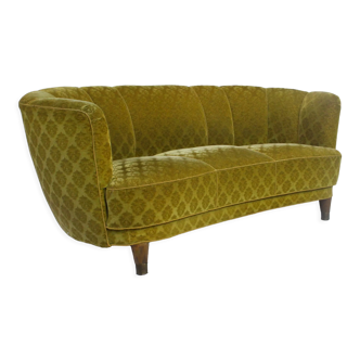 1950s Mid Century Gold Banana Sofa, Denmark