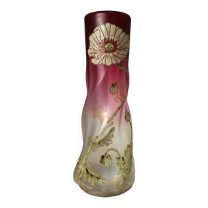 Vase verre émaillée - legras
