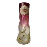 Enamelled glass vase Legras