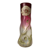 Vase verre émaillée Legras