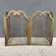 Antique brass fireplace screen from the 1920s, 4-panel fireplace screen