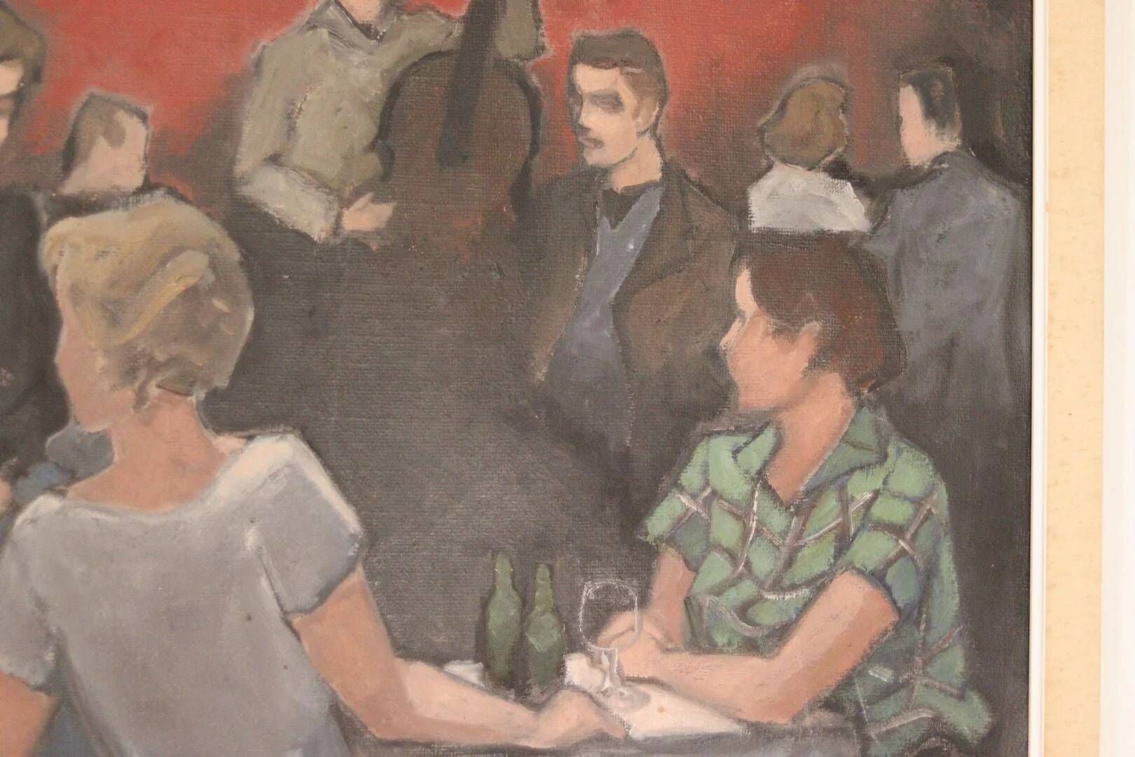Huile sur toile norvégienne par Otto Olsen, 1958