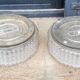 Set of 2 Erco ceiling lights from the 60s in diamond-tipped glass Diameter 35cm