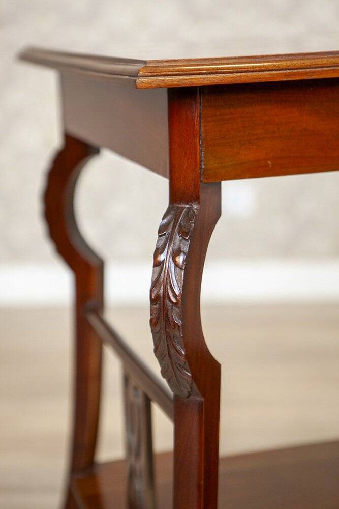 Table basse en acajou brun Art Nouveau du début du 20e siècle, années 1950