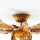 Wonderful large gilded Florentine flush mount light by Masca