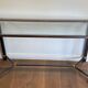Glass Top Console in Lacquered Aluminium and Gold Metal, Pierre Vandel,