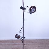 Lampadaire spots métal bois