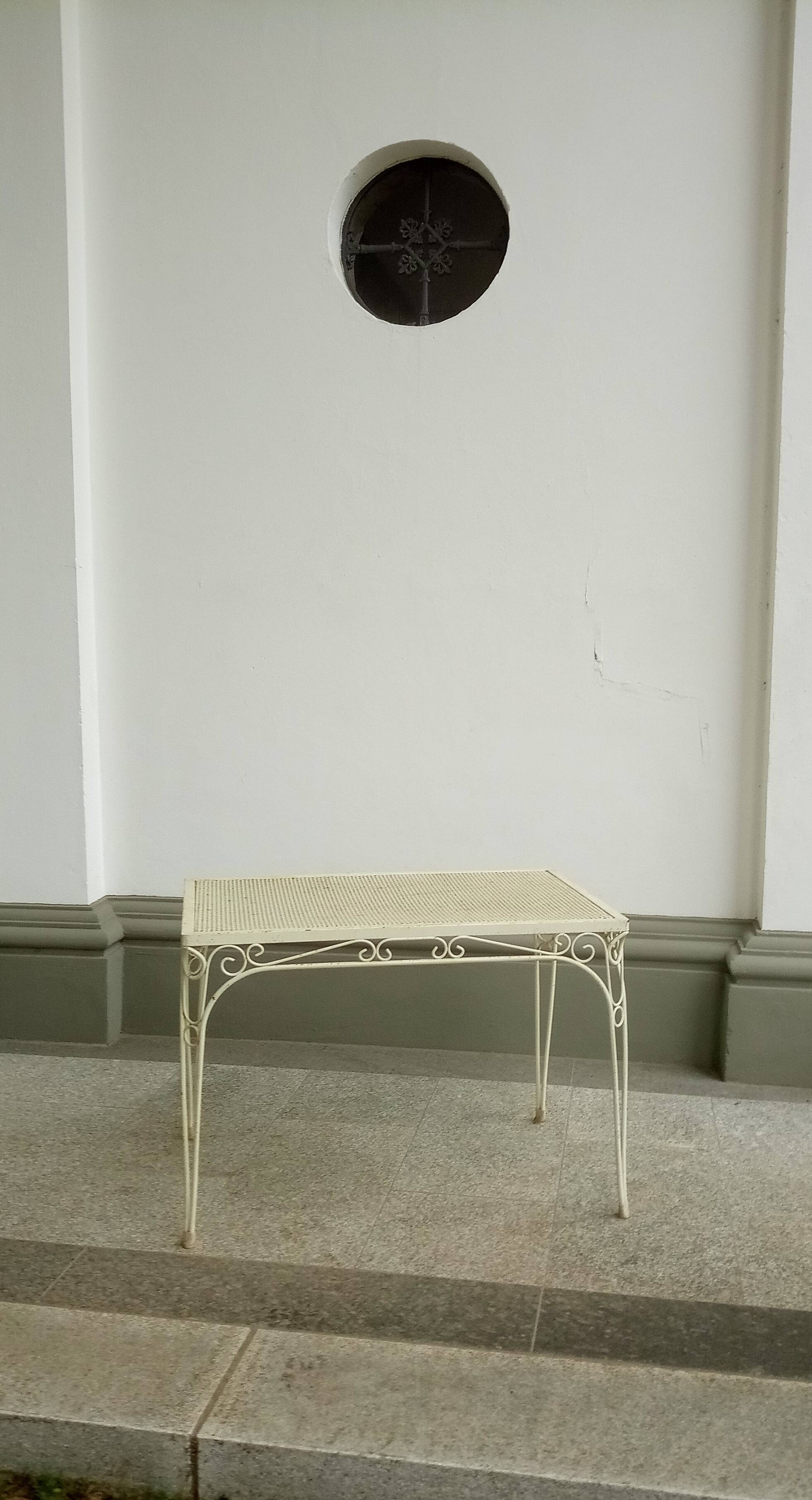 Mid century metal table in the style of mategot