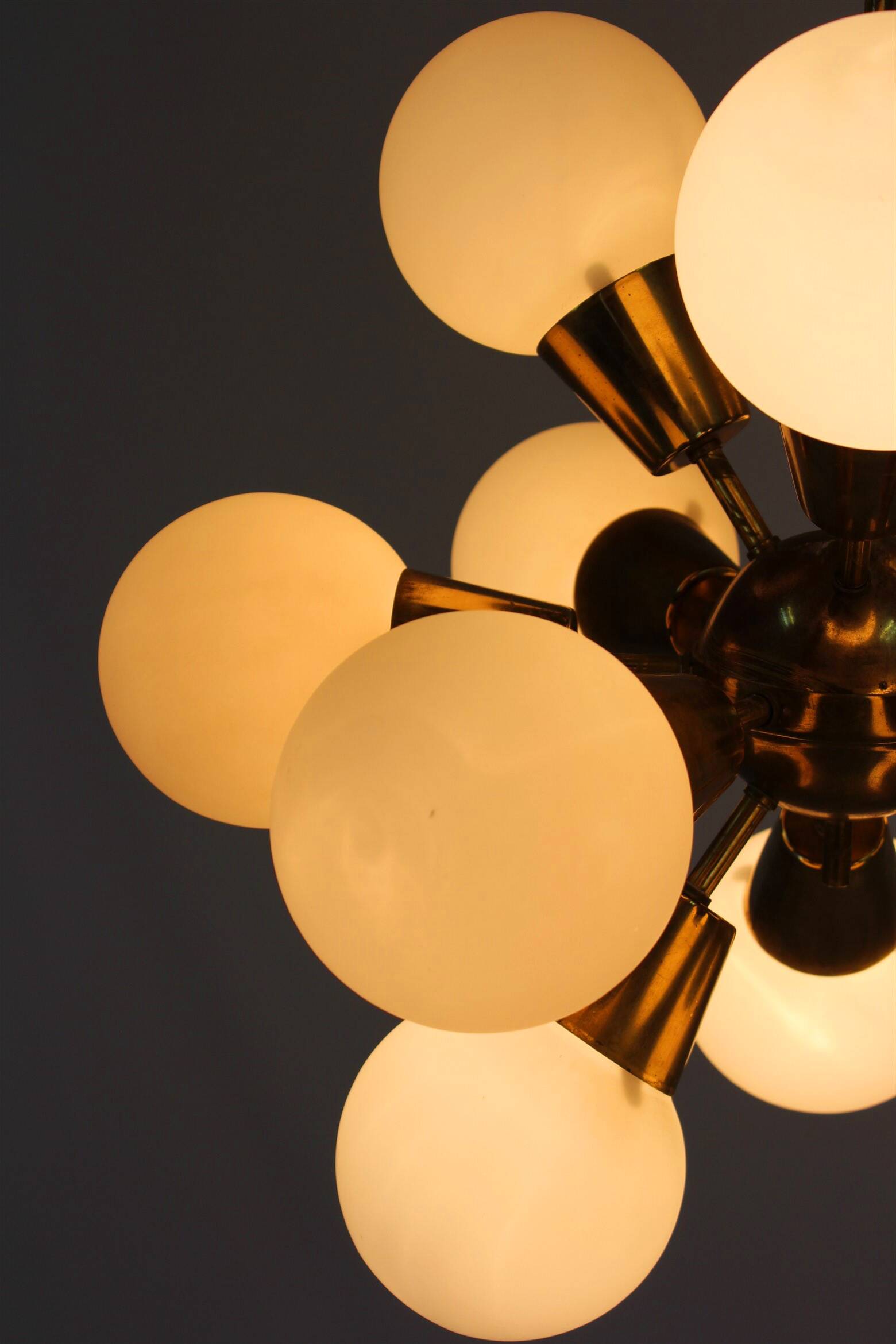 Lustre Spoutnik Mid-Century de Kamenický Šenov, 1970s