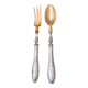 Salad cutlery in silver filled and horn early twentieth century