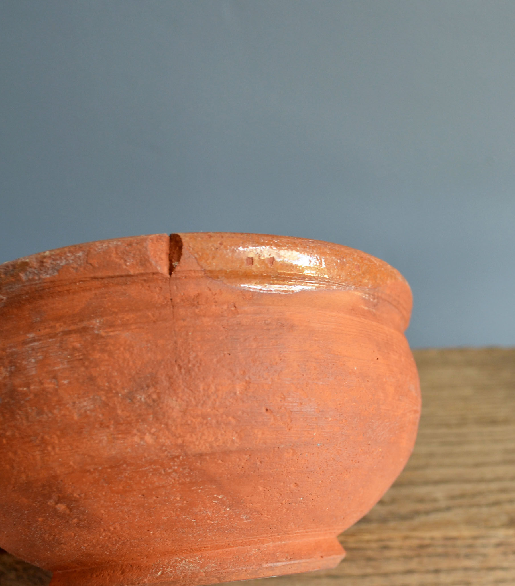 3 old terracotta bowls