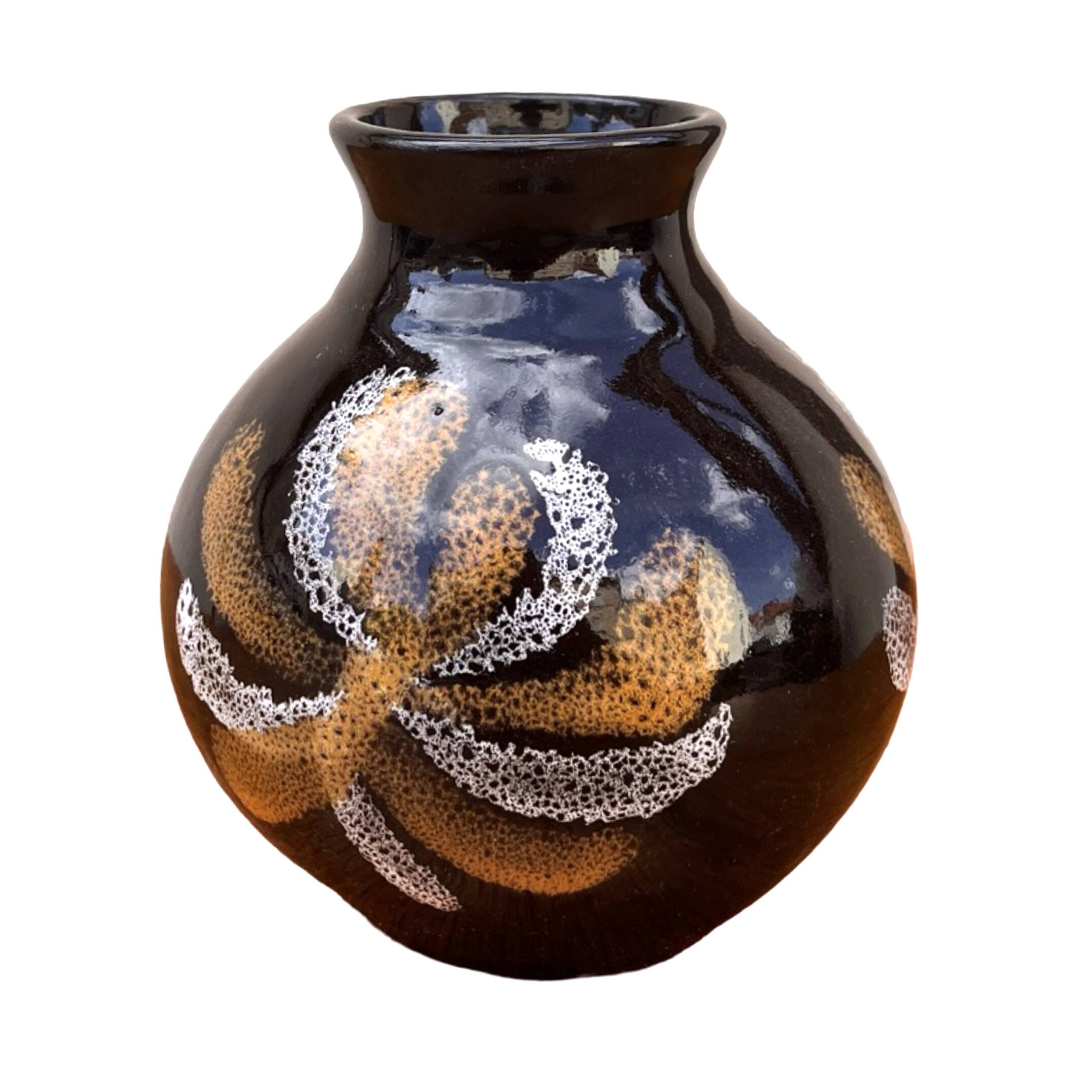 Ceramic vase, spila bolesławiec poland, 1970s.