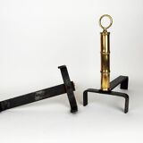 Pair of andirons by Jacques Adnet