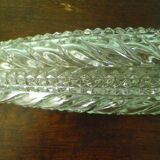 Appliques anciennes en laiton et verre moulé ondulé et pointes de diamant