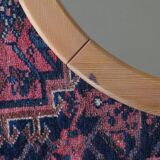 Paire de miroirs ronds scandinaves en pin 70's