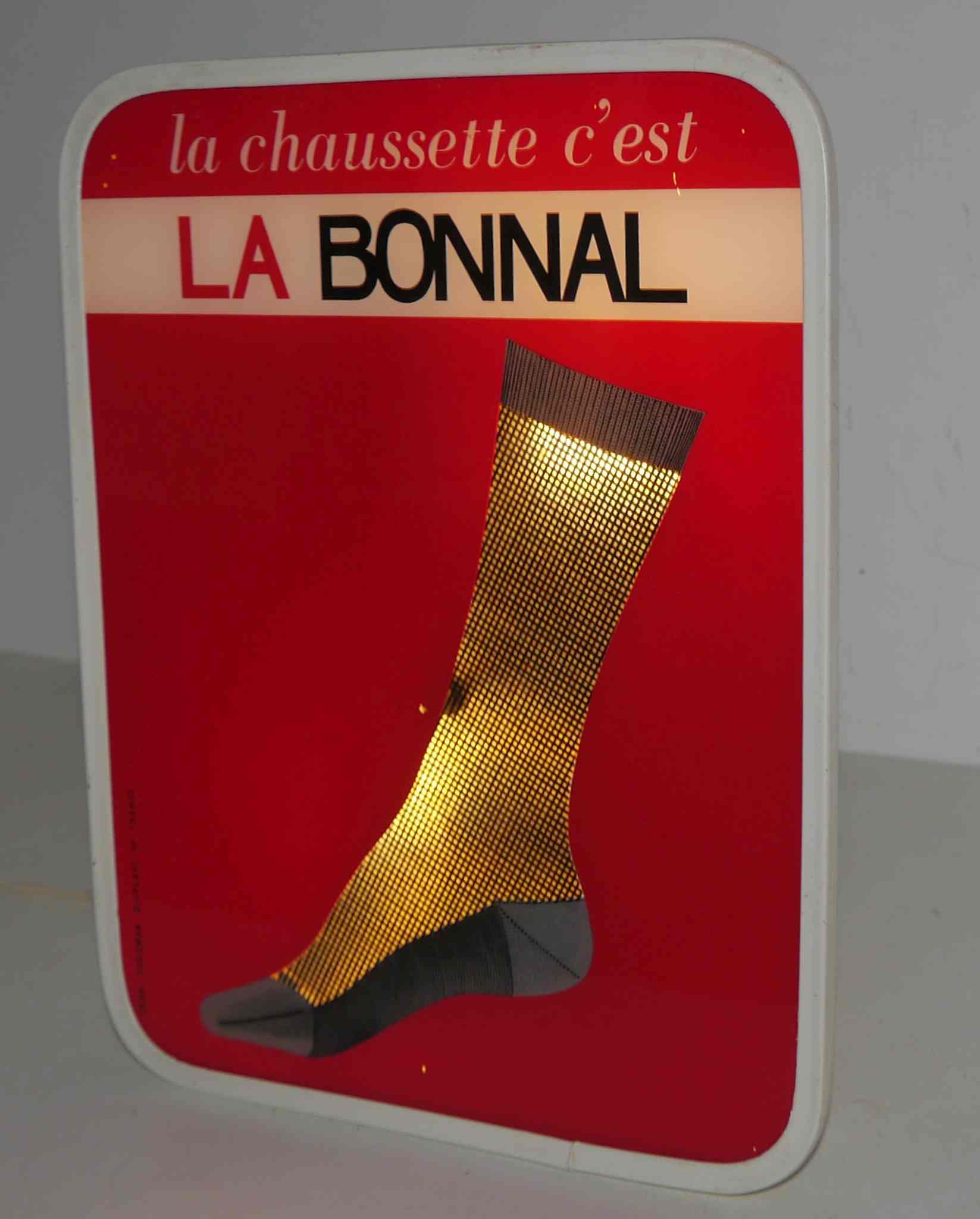 Animated illuminated sign 50's "The sock is La Bonnal"