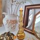 Vintage amber candle holder