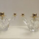 Paire de chandeliers en cristal