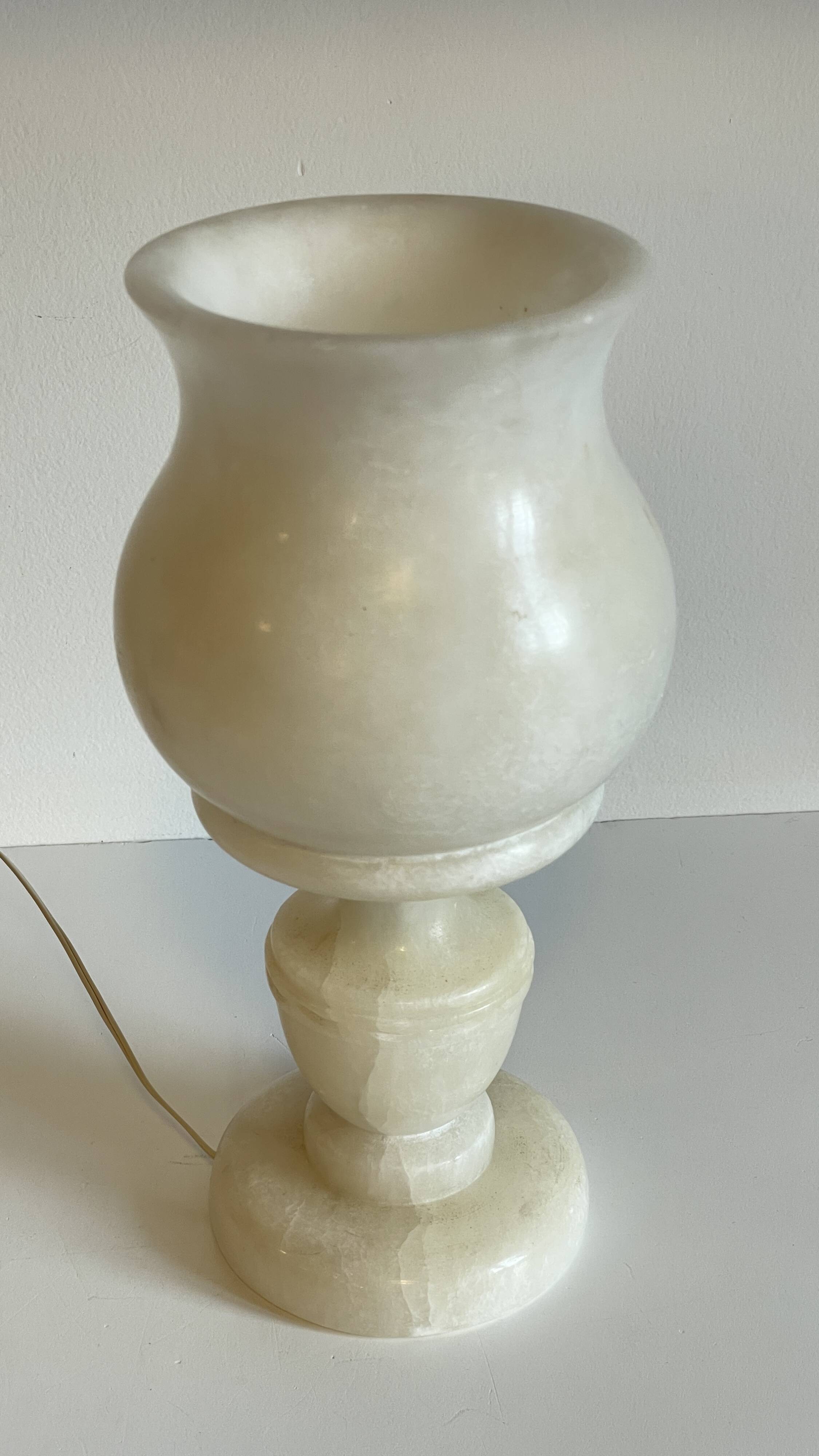 70s Tulip Lamp Alabaster Stone