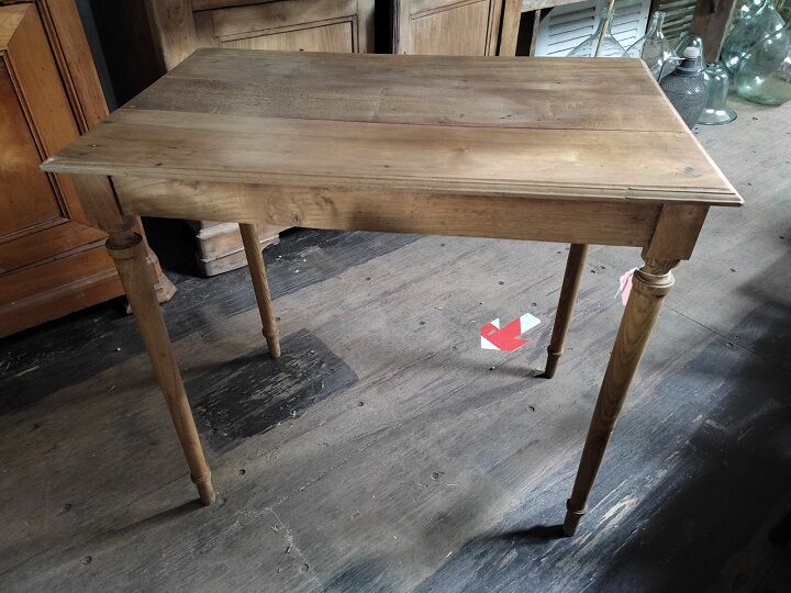 Table en bois massif d'internat ancien vintage brocanteespritdantan