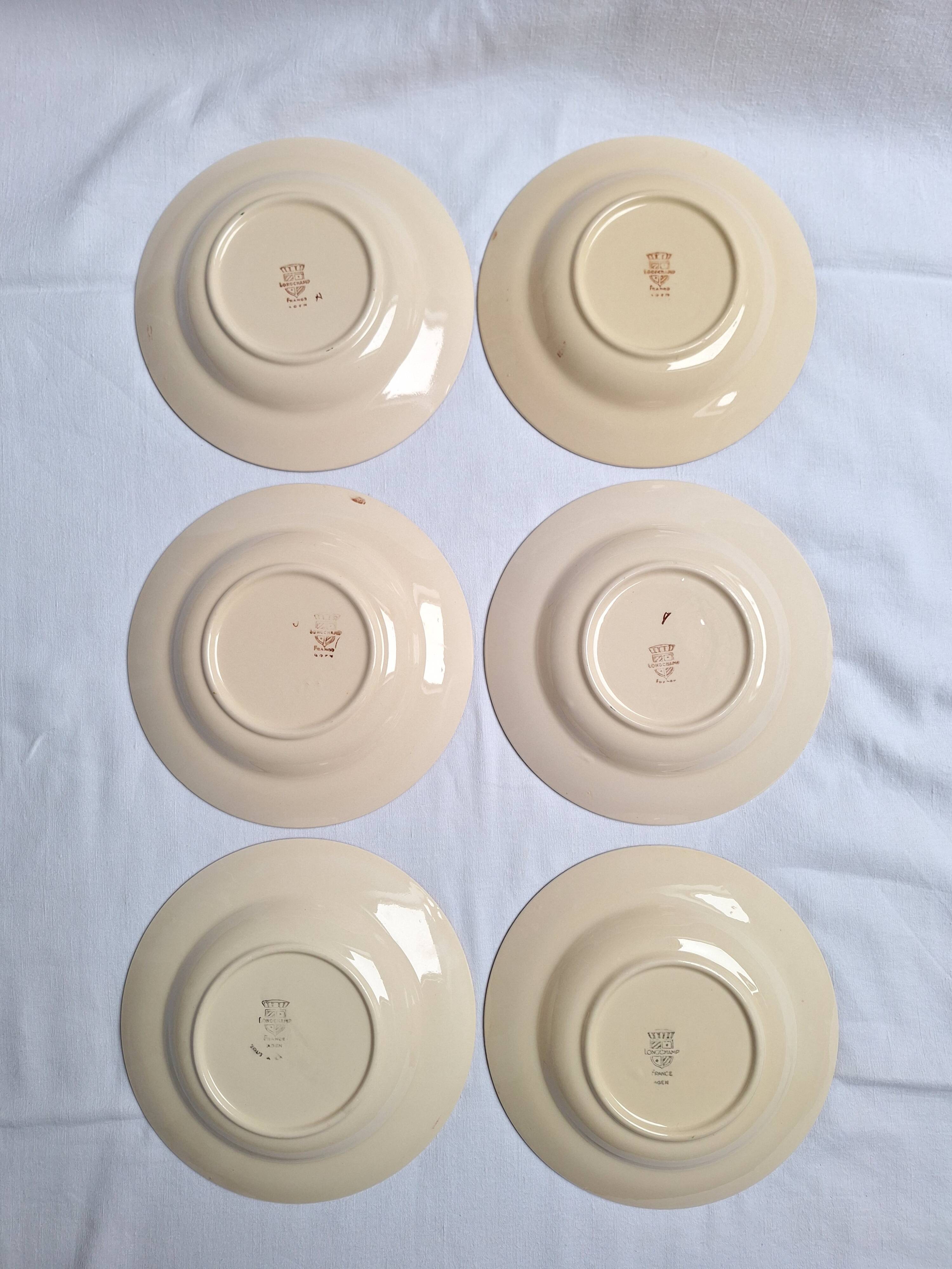 Longchamp Agen pattern soup plates