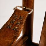 Hungarian calf leather lounge chair and ottoman, set of 2