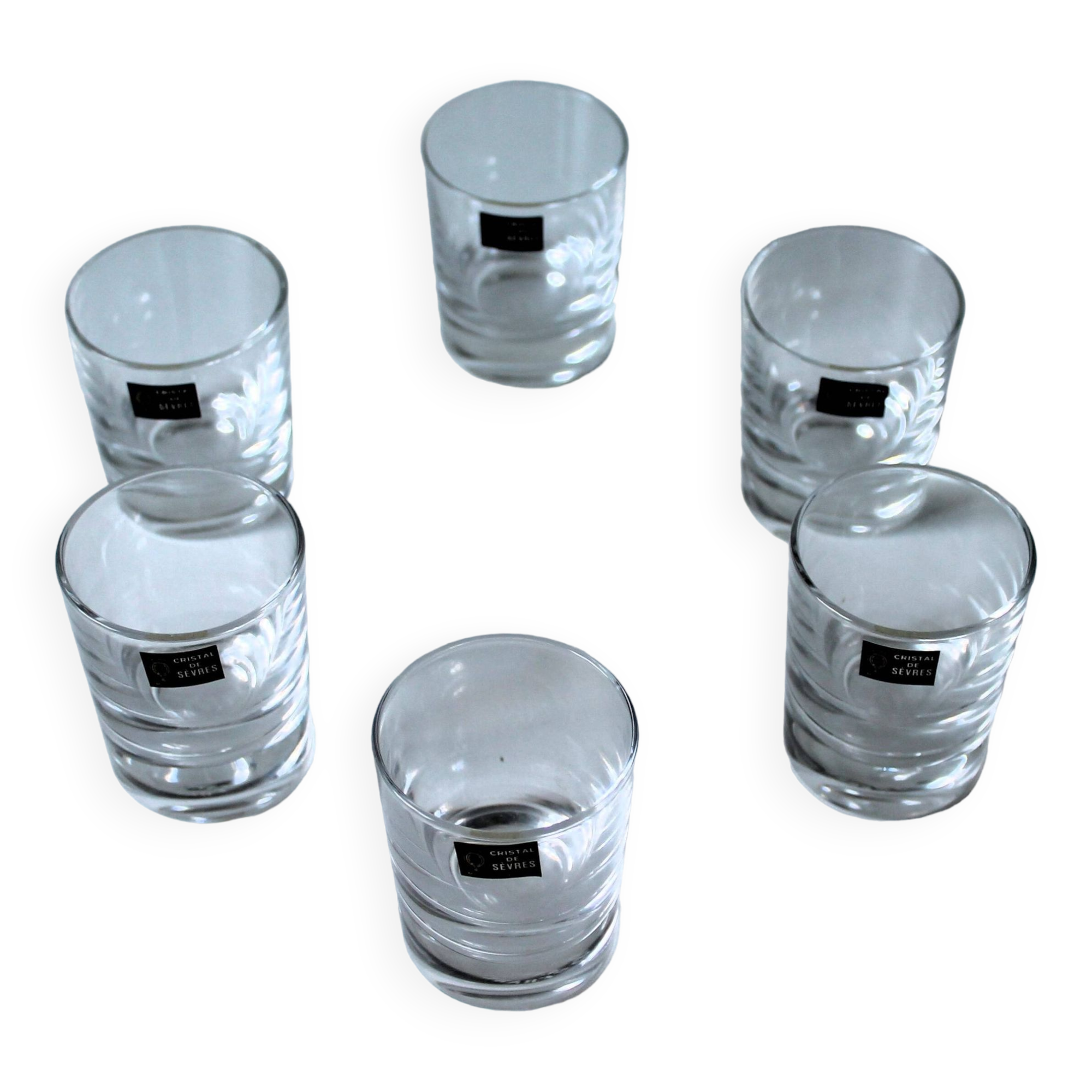 Série de 6 verres en 'cristal de Sèvres'