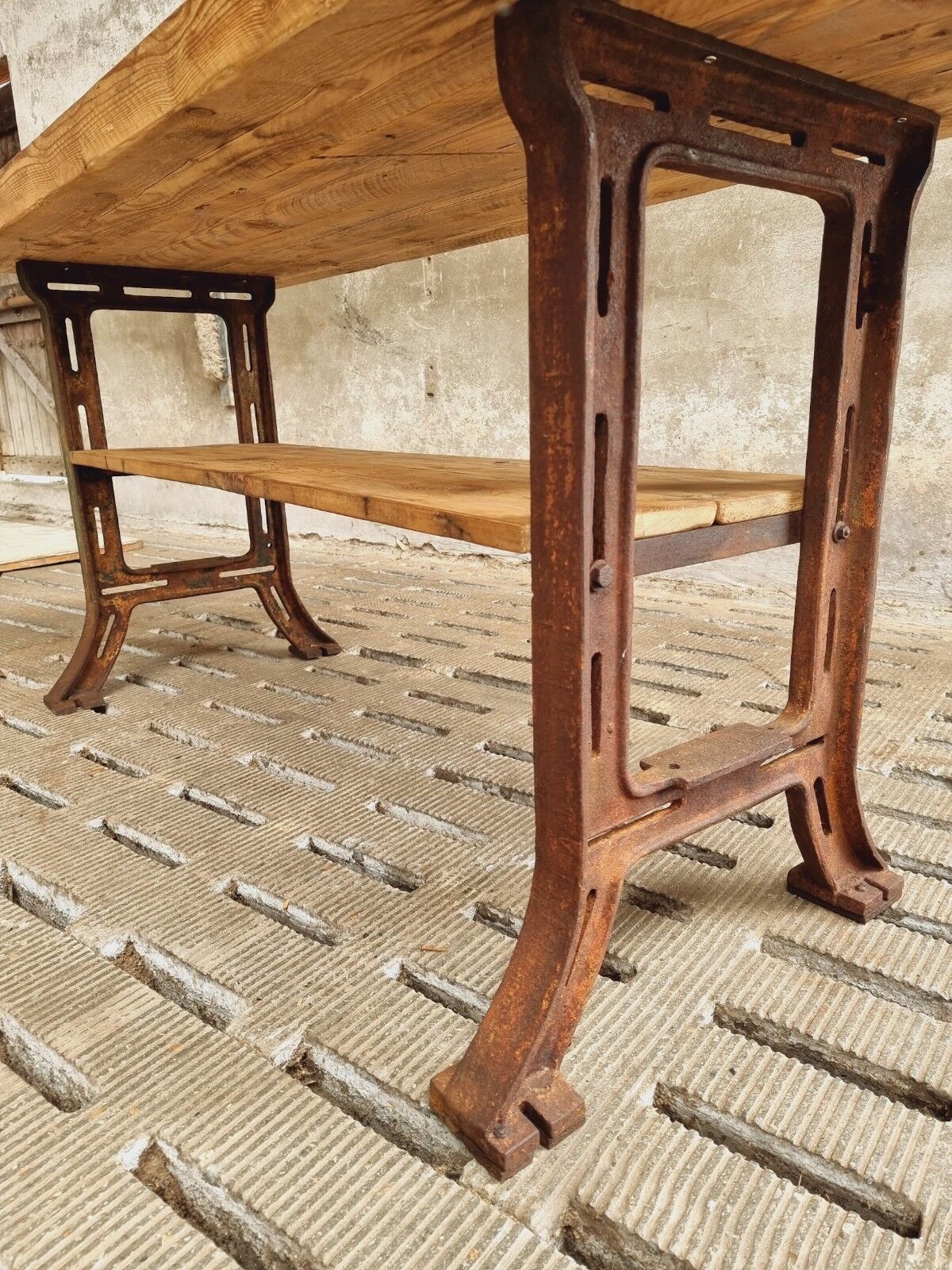 Industrial table side table kitchen island or bathroom furniture