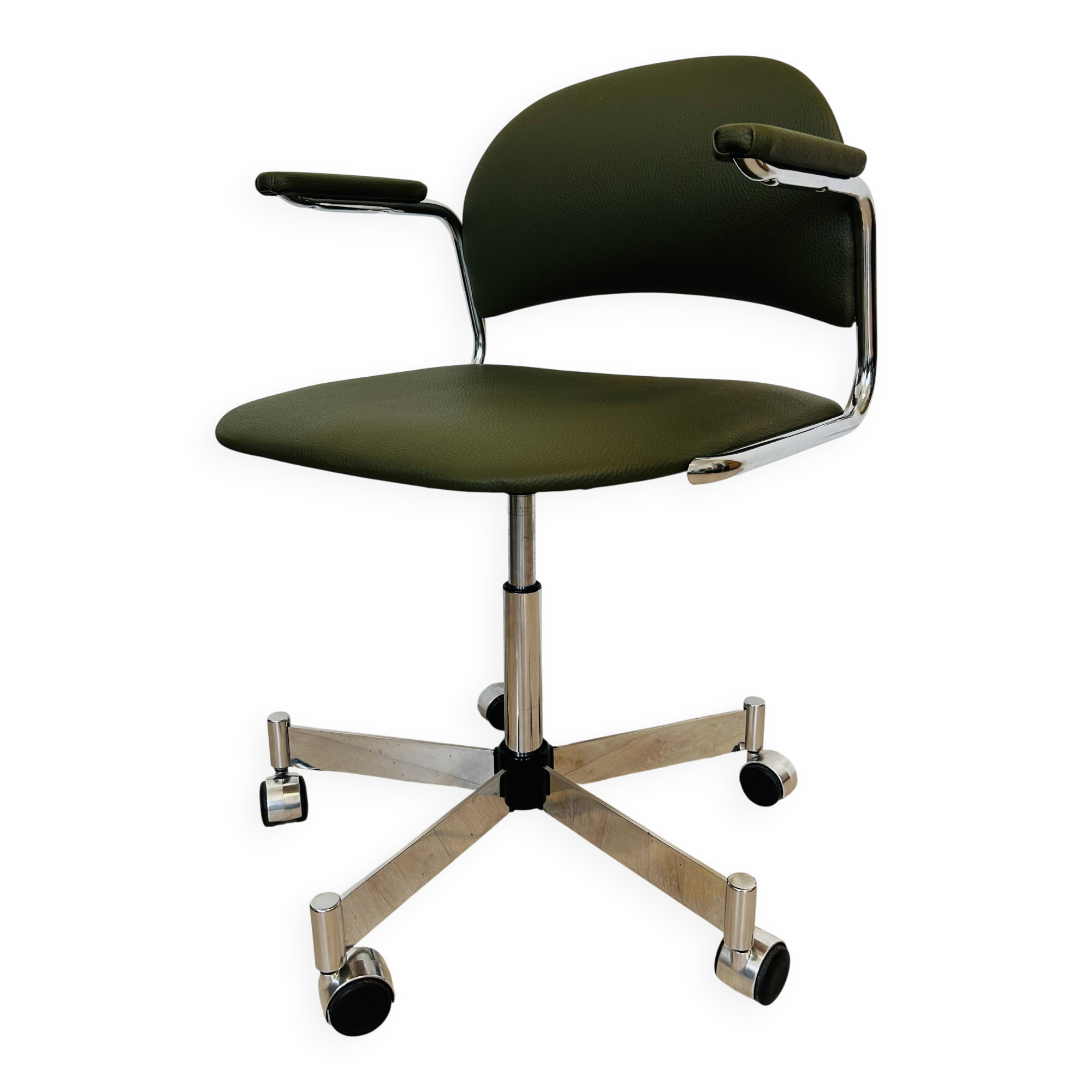 Fully Restored  Olive Office Chair by Kovona K-107, Czechoslovakia 1970