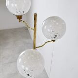 Vintage brass and glass floor lamp, 1970s, Italy